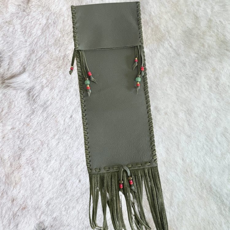 funda alicia para maracas y joyas sonoras 1548fx017 deverd | hecha a mano con cuero desert